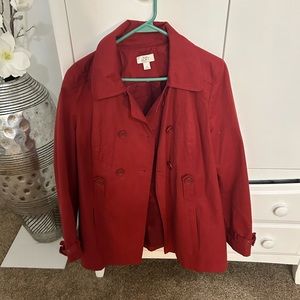Red trench coat